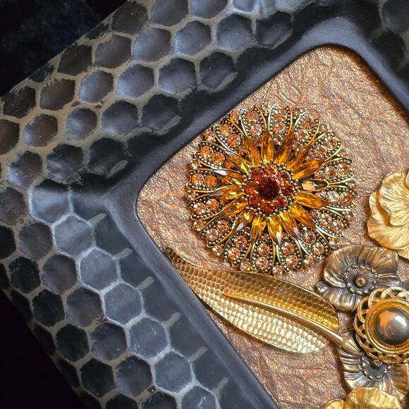 Handmade Framed Jewelry Art 8"W x 10"H - Picture 2 of 9